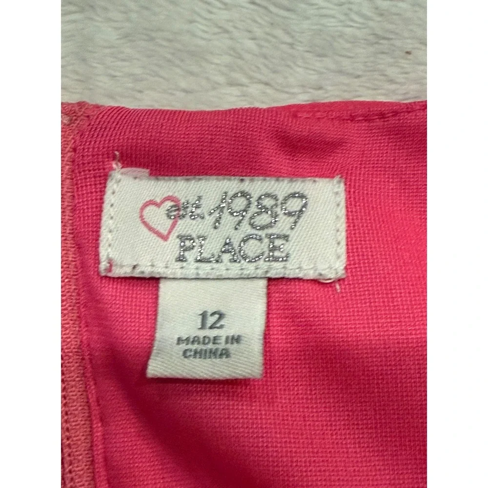 The Childrens Place Girls Hot Pink Tiered Ruffle Sleeveless Party Dress Size 12